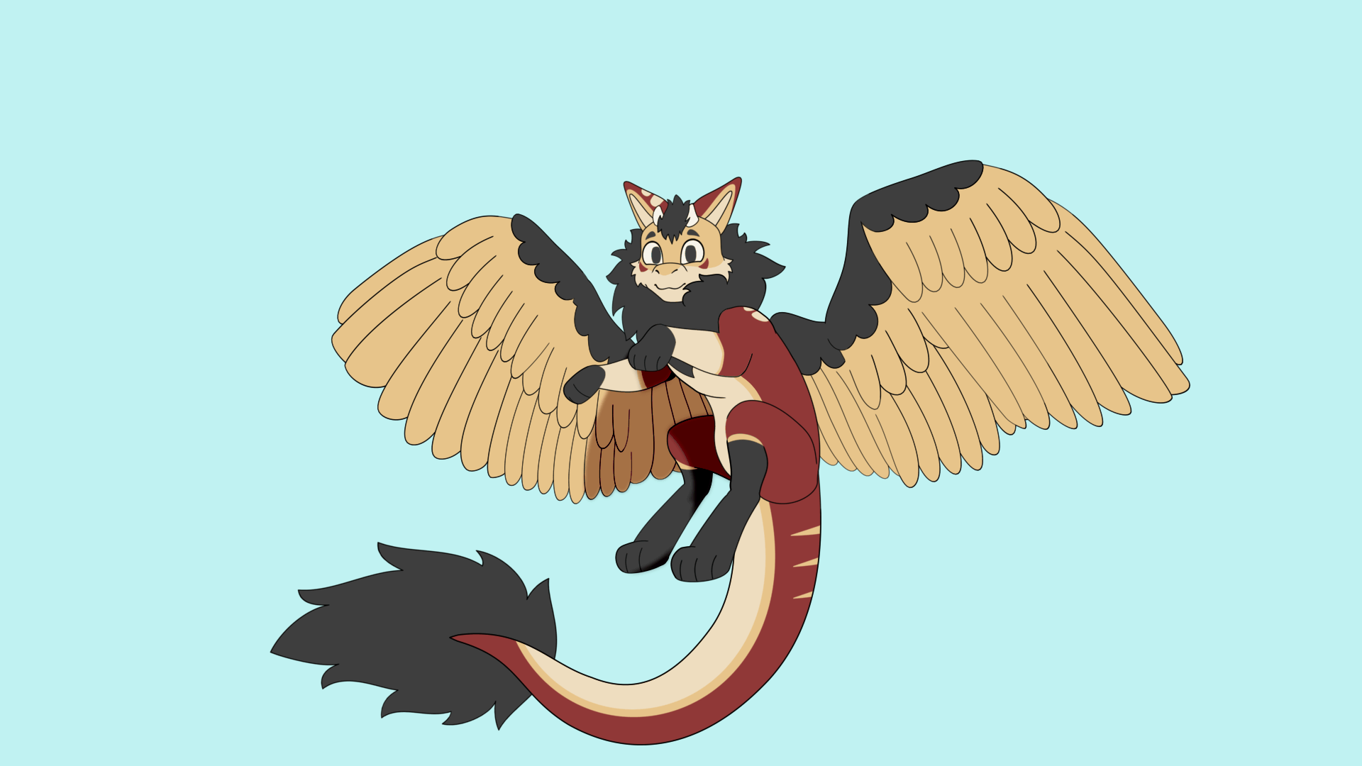 Looping fly cycle A looping gif of my dragon character, Mara, made using a 2D puppet rig in Toon Boom Harmony